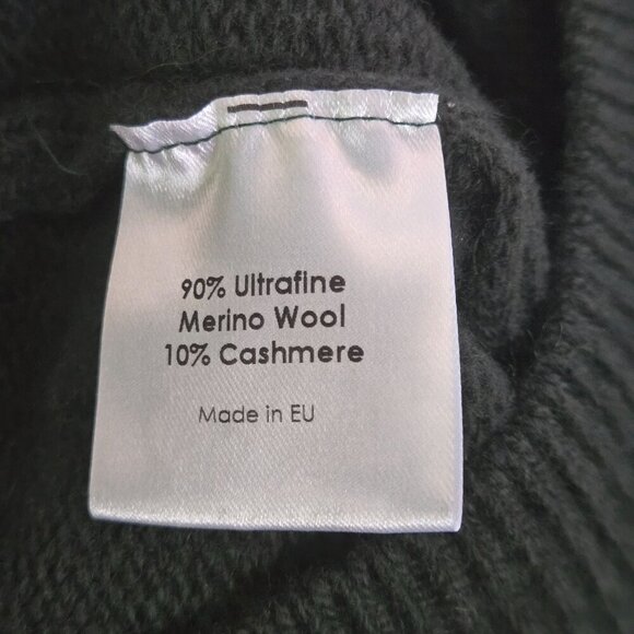 Frost Forest Green Merino Wool Cashmere Beret 90s Style One Size - Picture 4 of 5